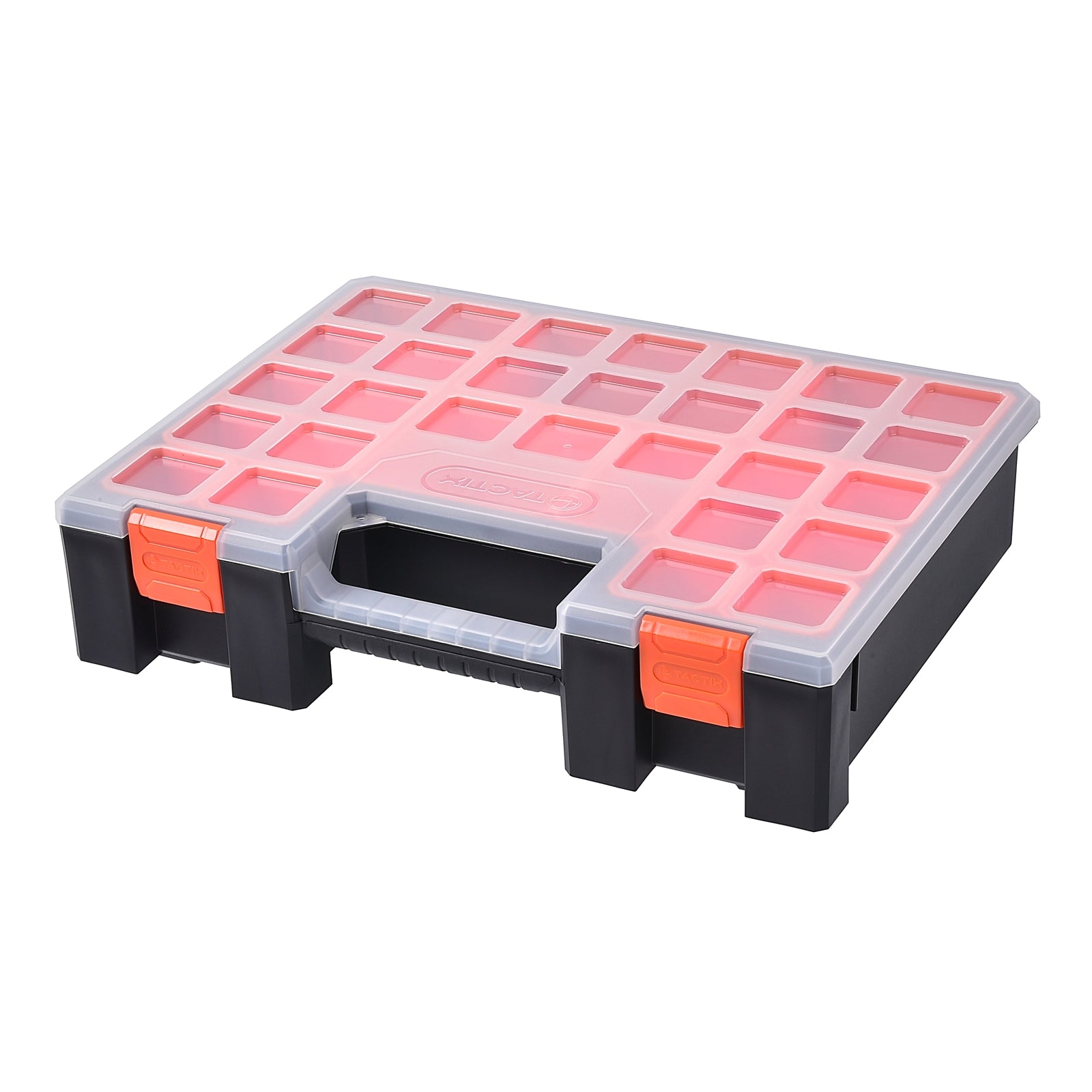 Tactix 405mm Organiser with 12 Deep Removable Tubs, Black
