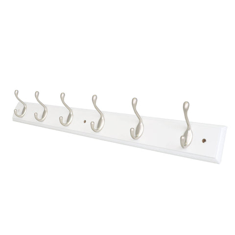 Syneco 685mm White MDF Coat Rack 6 Hooks