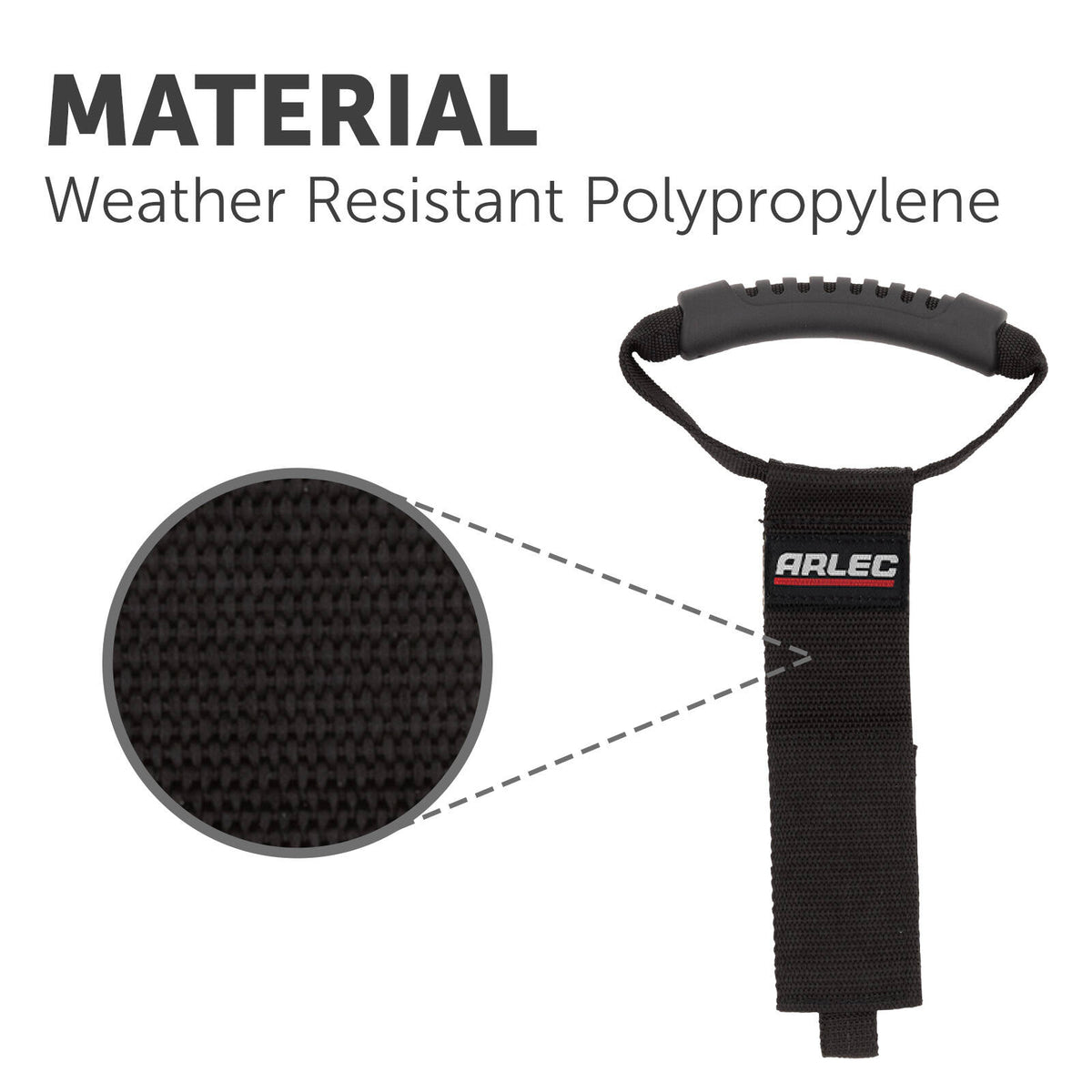 Arlec EV Charger Cable Strap, Black Weather-Resistant Polypropylene, Fits Cables up to 10m