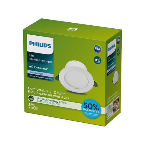 Philips LED Downlight 750lm Cool White 4.5W - Indoor, Plug-In