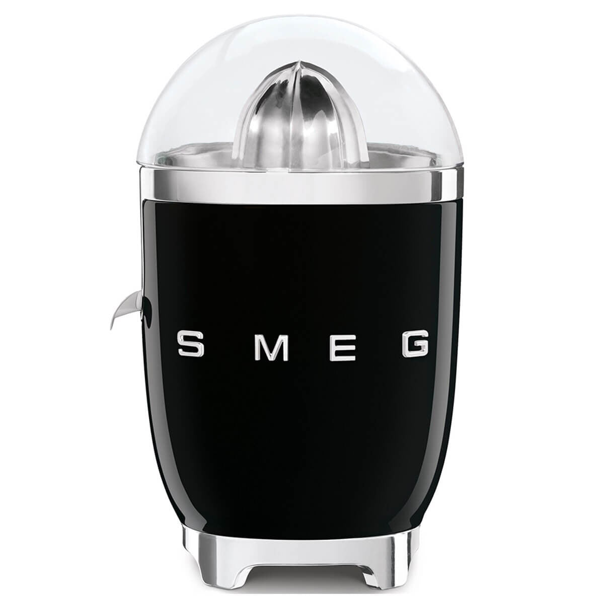 Smeg 50s Style citrus juicer - Black, stainless steel reamer and strainer, Tritan Renew bowl - CJF11BLAU