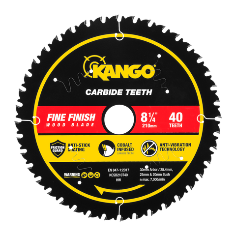 Kango 210mm 40T Wood Mitre Saw Blade - Cobalt Carbide - Clean Cuts - SuperSaverAU - view 1