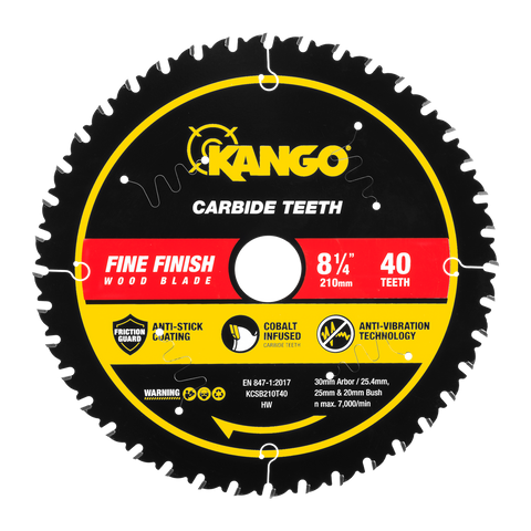 Kango 210mm 40T Wood Mitre Saw Blade - Fast Cuts in Timber, Plywood & Framing