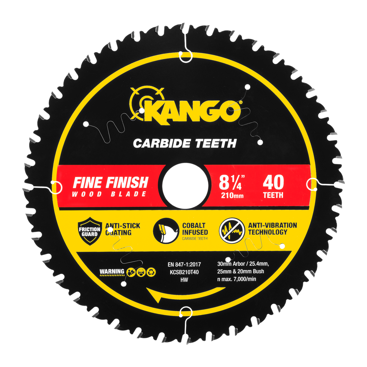 Kango 210mm 40T Wood Mitre Saw Blade - Fast Cuts in Timber, Plywood & Framing