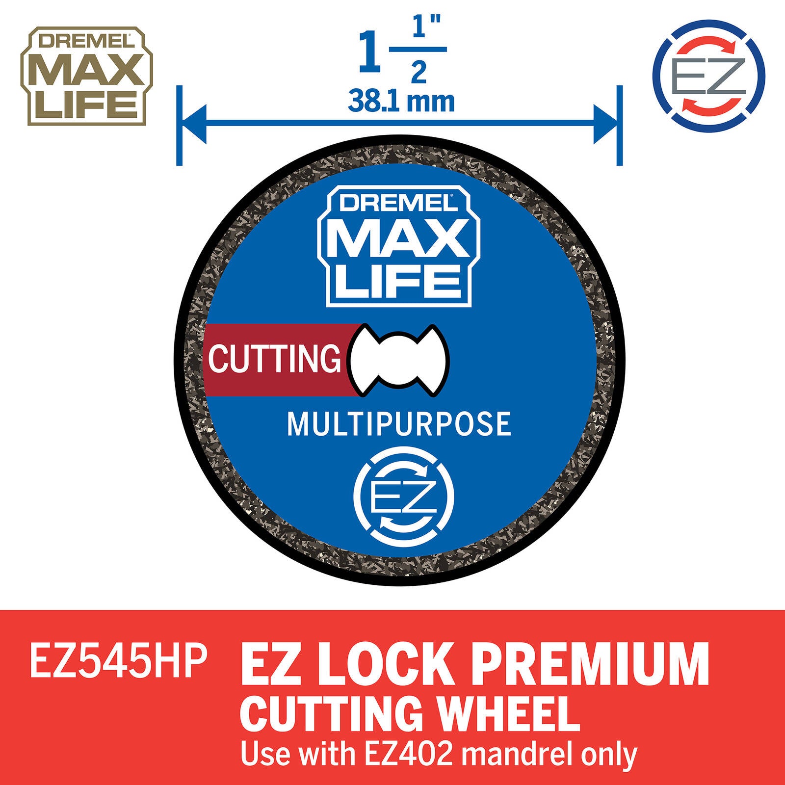 Dremel Max Life 38.1mm Diamond Coated Cutting Wheel (EZ545HP)