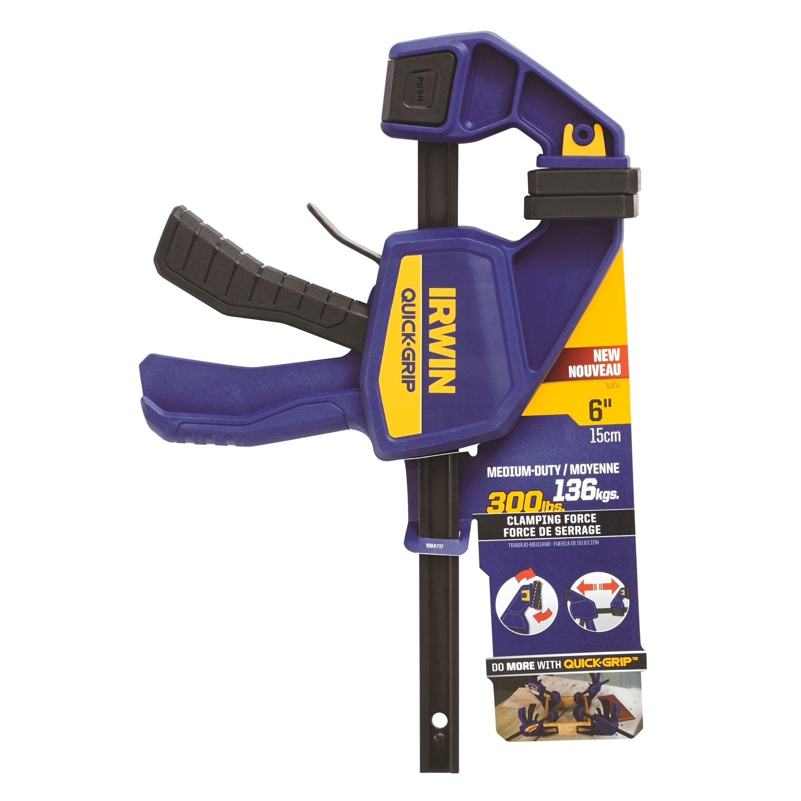 Irwin 150mm Medium Duty Quick-Grip Bar Clamp One-Handed Steel 136kg