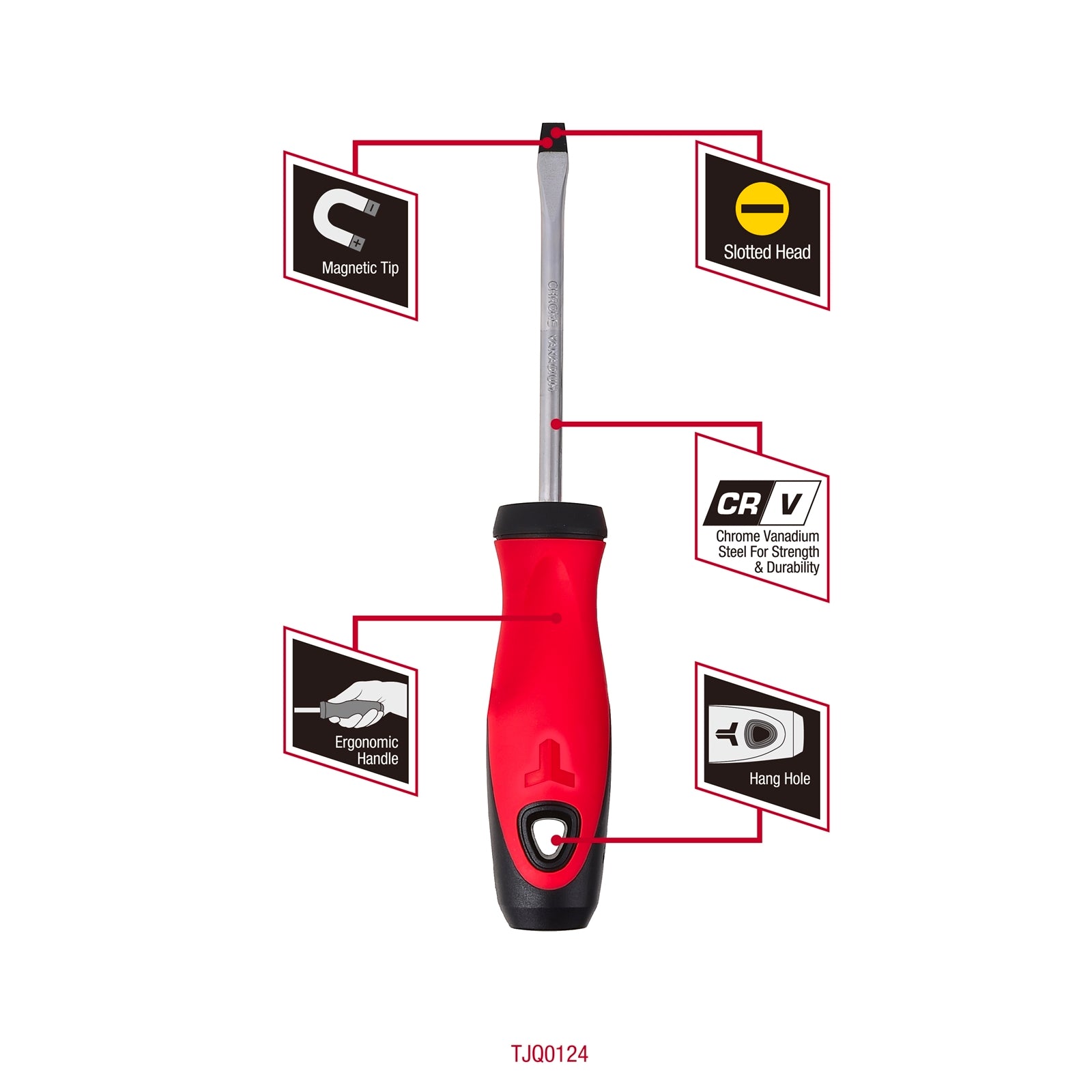 Trojan 100mm No.6 Slotted Screwdriver, CRV Shaft