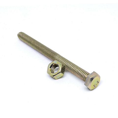 Pinnacle M10 x 100mm Yellow Zinc Hi-Tensile Hex Bolt and Nut - 2 Pack