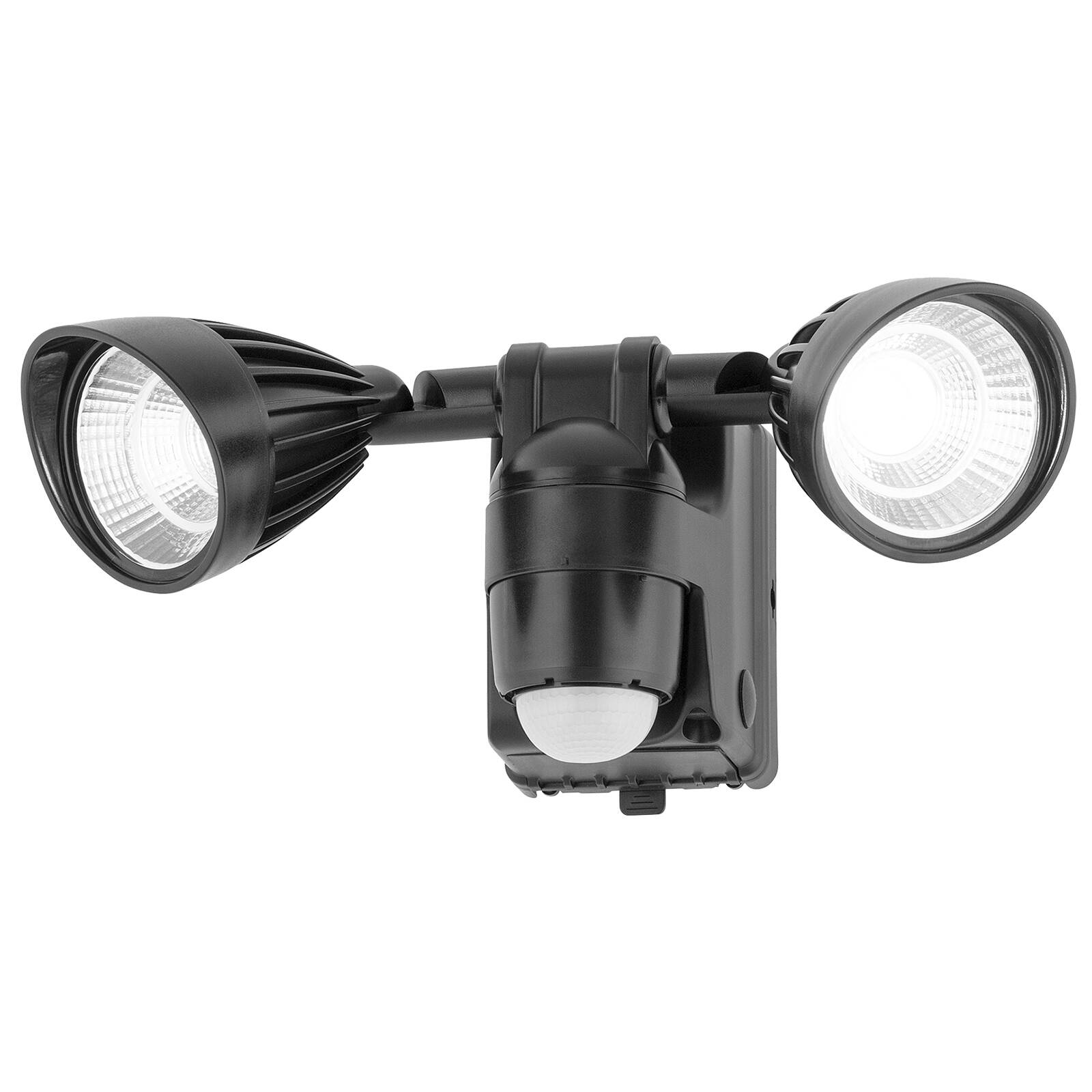 Arlec 6.5W LED Spotlight with Motion Sensor, Twin Head, Battery Operated, Black (MAL634)