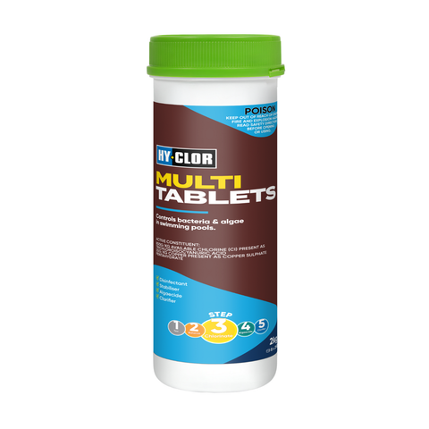 Hy-Clor 2kg Multi Pool Chlorine Tablets 8pk