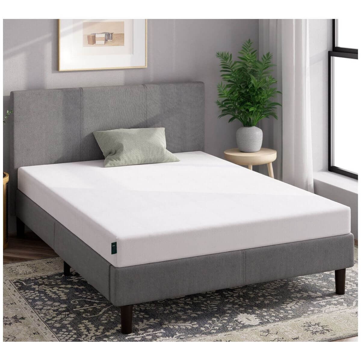 Zinus Double Green Tea Memory Foam Mattress in a Box - ActivCharcoal, 7-Zone Support - AU-MFGNO4ZC-06D