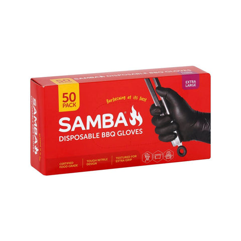Samba Disposable BBQ Gloves Extra Large 50 Pack - Nitrile - Puncture Resistant - SuperSaverAU - view 1