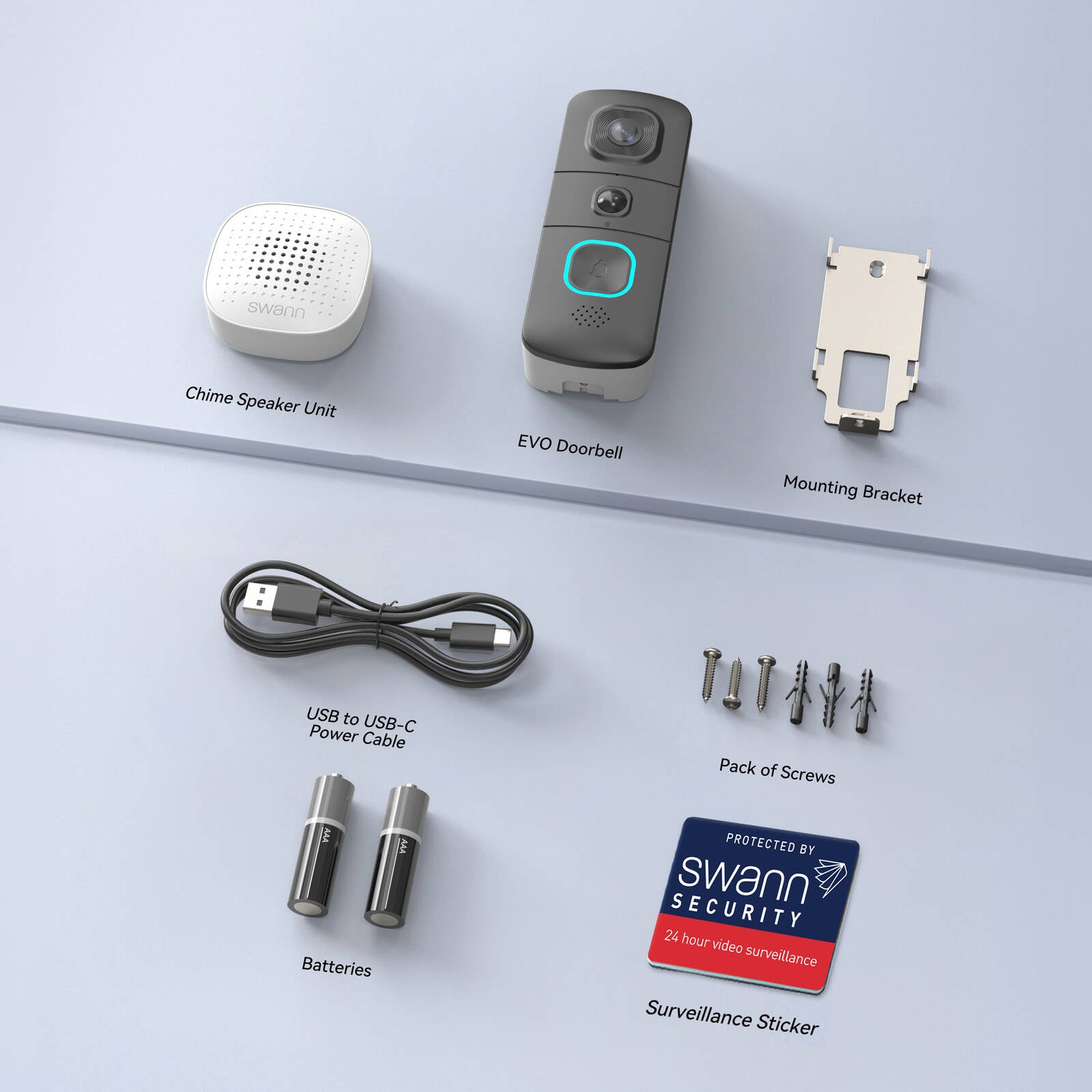 Swann EVO Wireless Video Doorbell with Chime Unit SWIFI-SEVDBC-GL