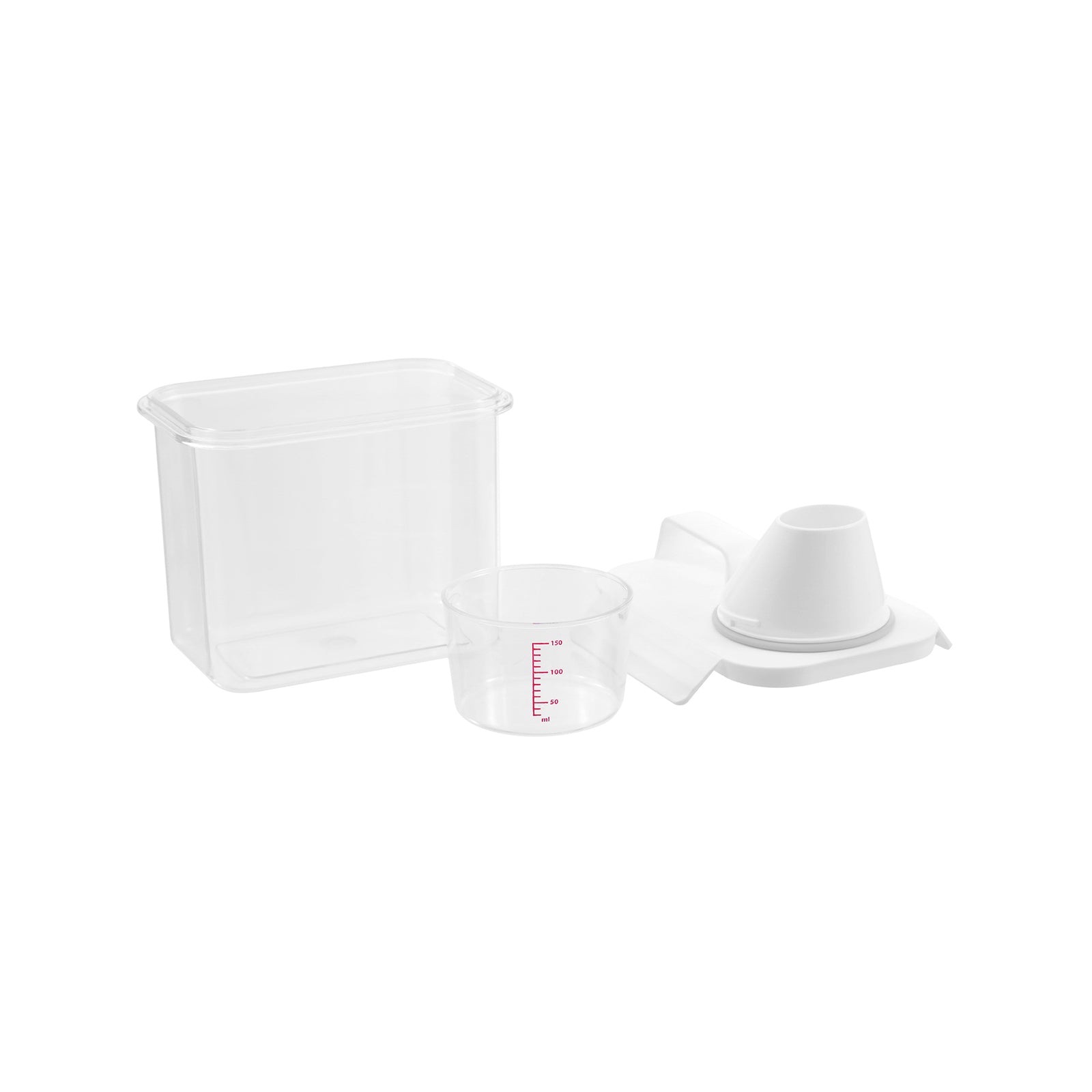 Boxsweden 1.1L Clear PET Crystal Laundry Container with Measuring Cup