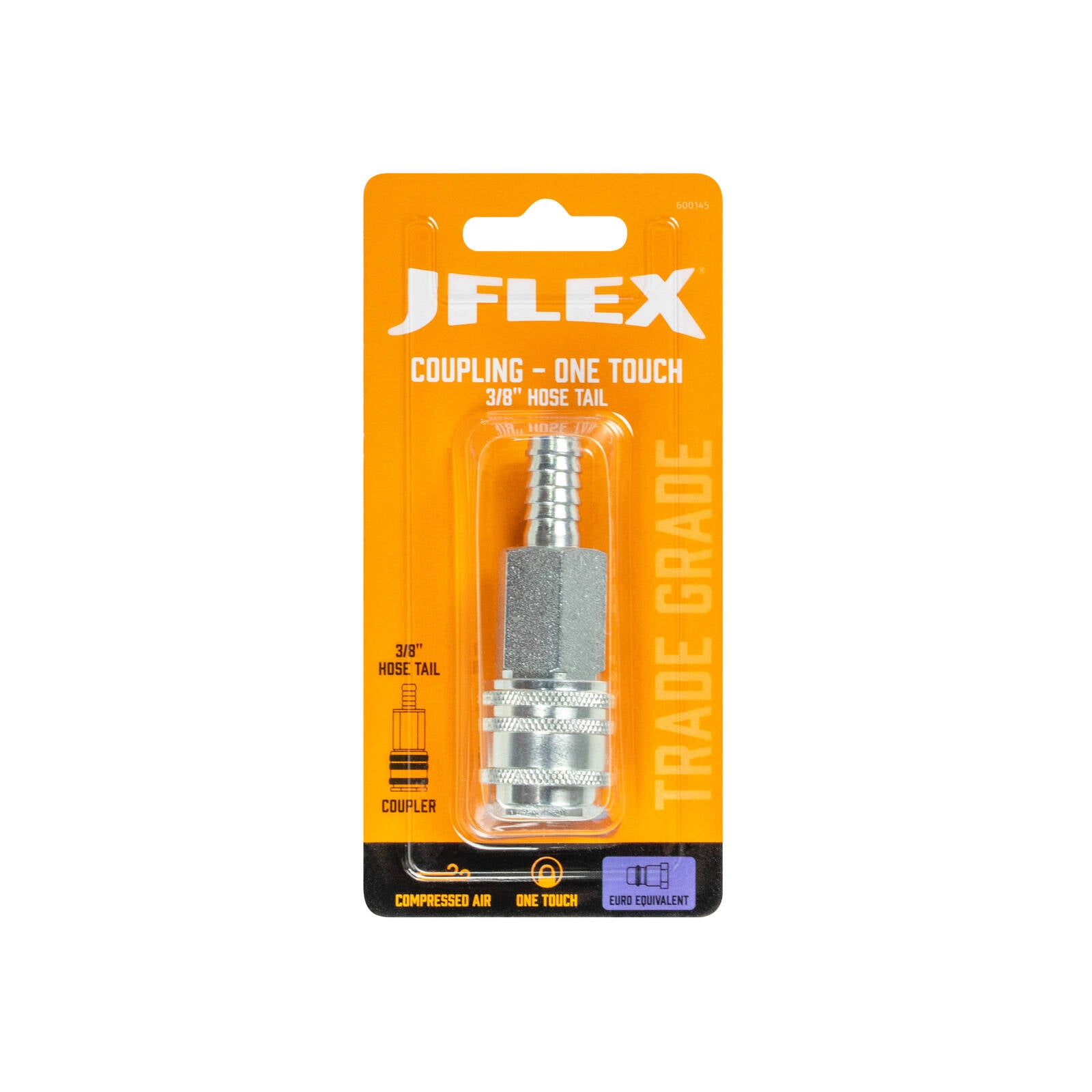 JFLEX 3/8" Hose Tail Euro Style Coupling, CEJN Equivalent
