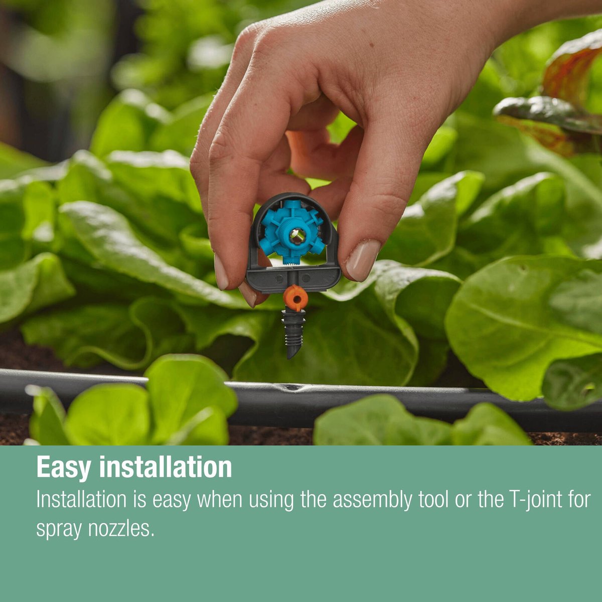 Gardena Micro Irrigation Spray Nozzle - 6 in 1 - 2 Pack - Adjustable 90°-360° - Black/Turquoise - SuperSaverAU - view 5