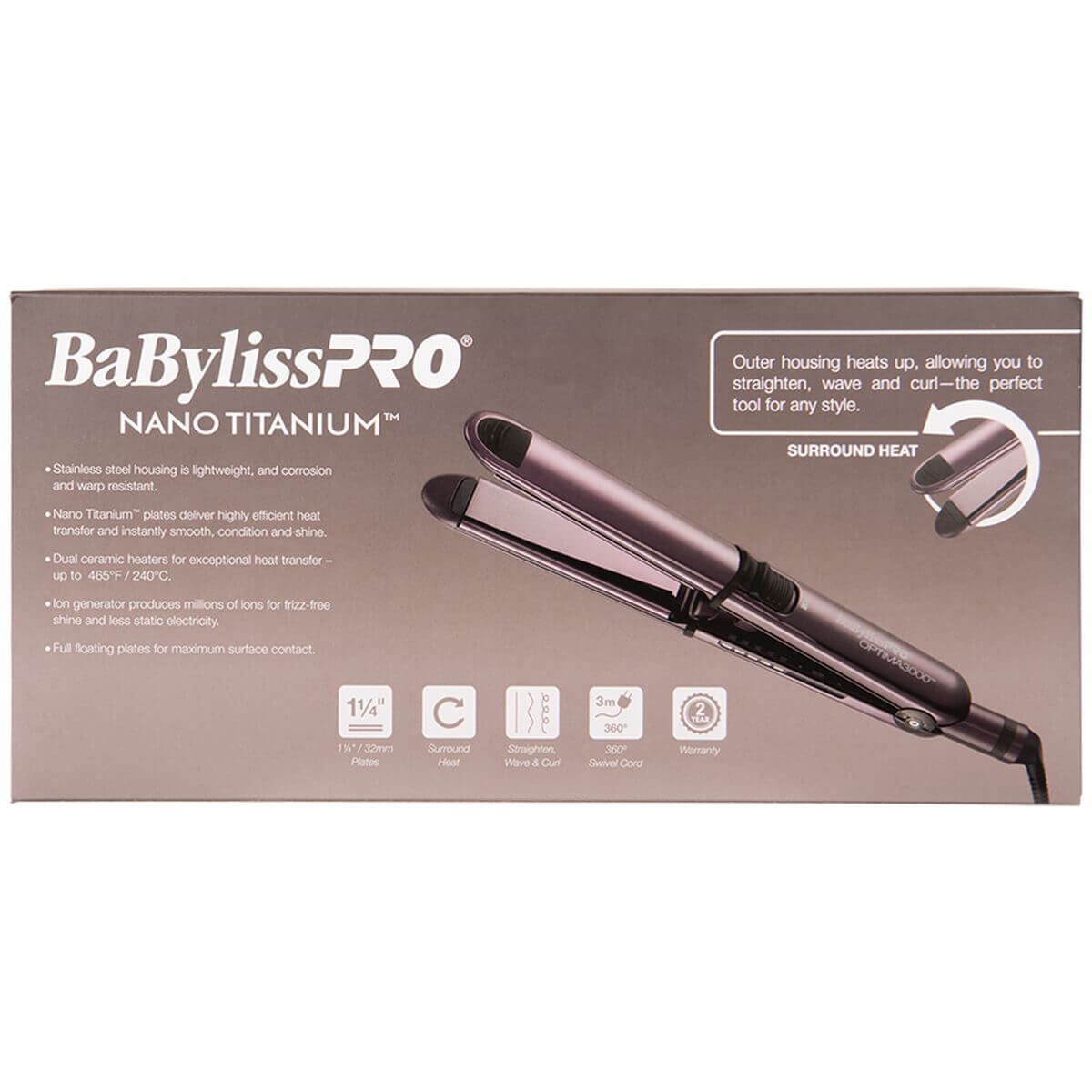 BaBylissPRO Optima 3000 32mm Hair Straightener - Nightfall - Nano Titanium Plates - 900216