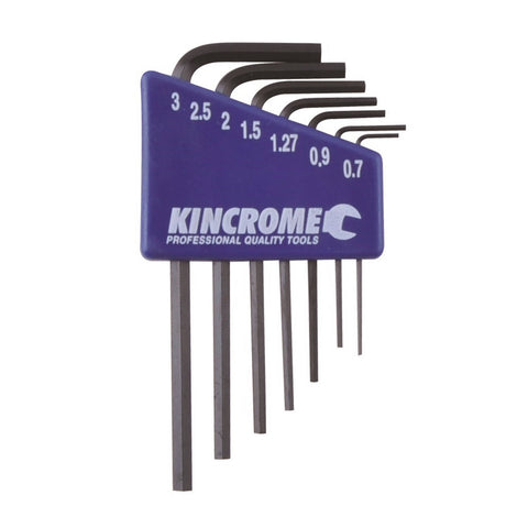 Kincrome 7 Piece Metric Mini Hex Key Wrench Set, Chrome Vanadium Steel, with Case