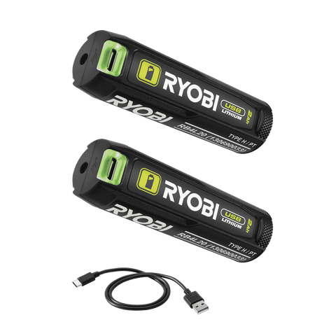 Ryobi USB Lithium 2Ah Battery and Power Bank Twin Pack RB4L2020 with USB-C Cable
