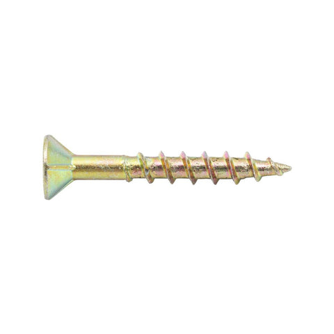 Zenith 8g x 20mm Countersunk Rib Head Chipboard Screws - 100 Pack - Gold Finish - Durable Fastening Solution - SuperSaverAU - view 1