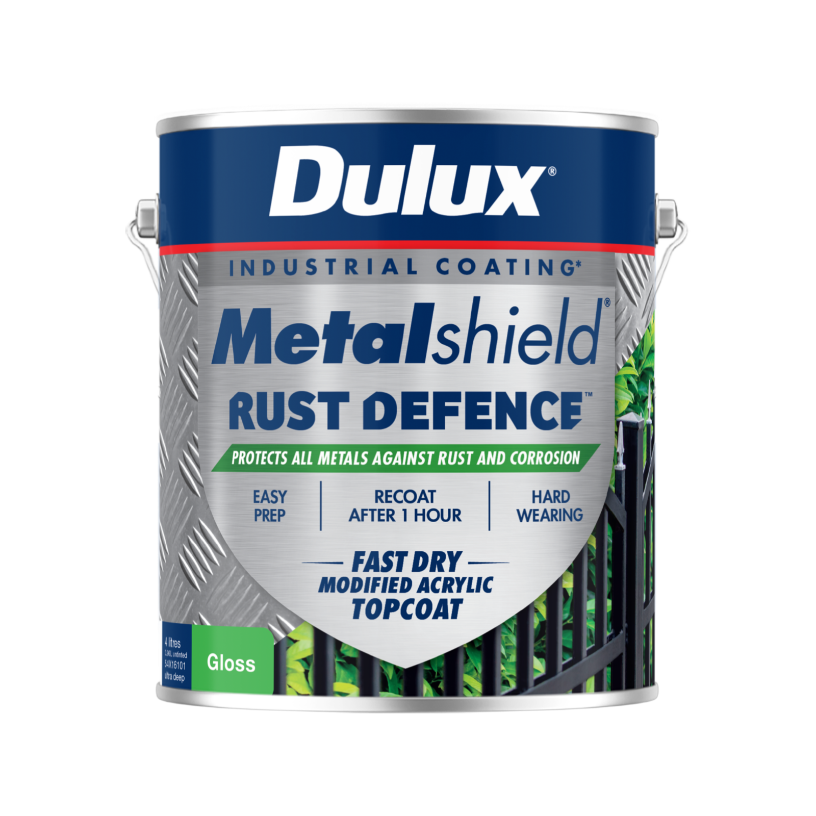 Dulux Metalshield Rust Defence Gloss 4L Ultra Deep Base
