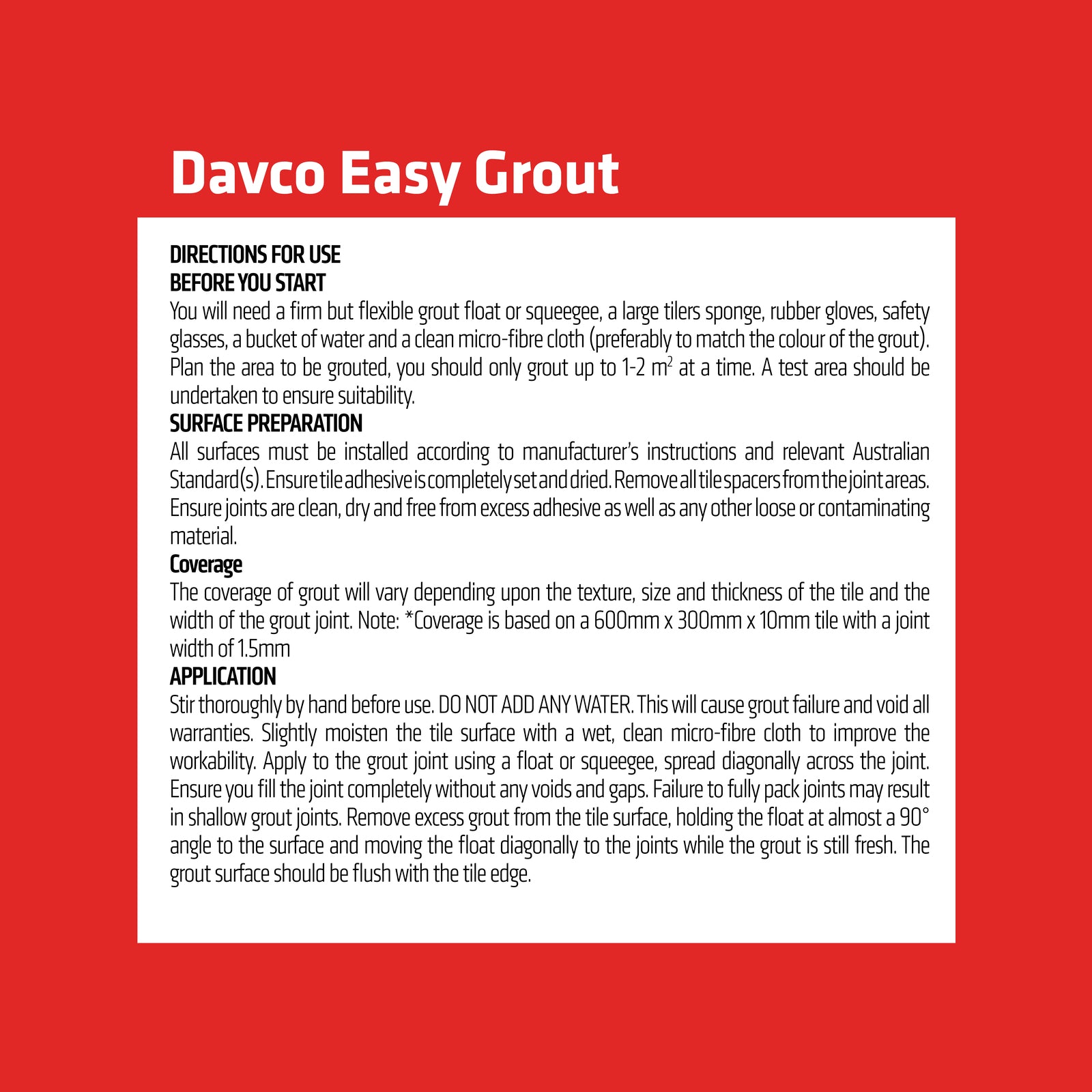 Davco 2L Bright White Pre-Mixed Easy Grout