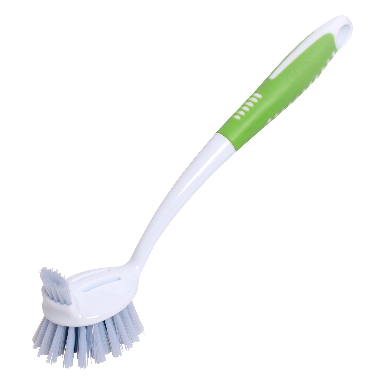 Sabco Flow Through Round Dish Brush, 50mm Nylon Antibacterial Bristles, Ergonomic Grip