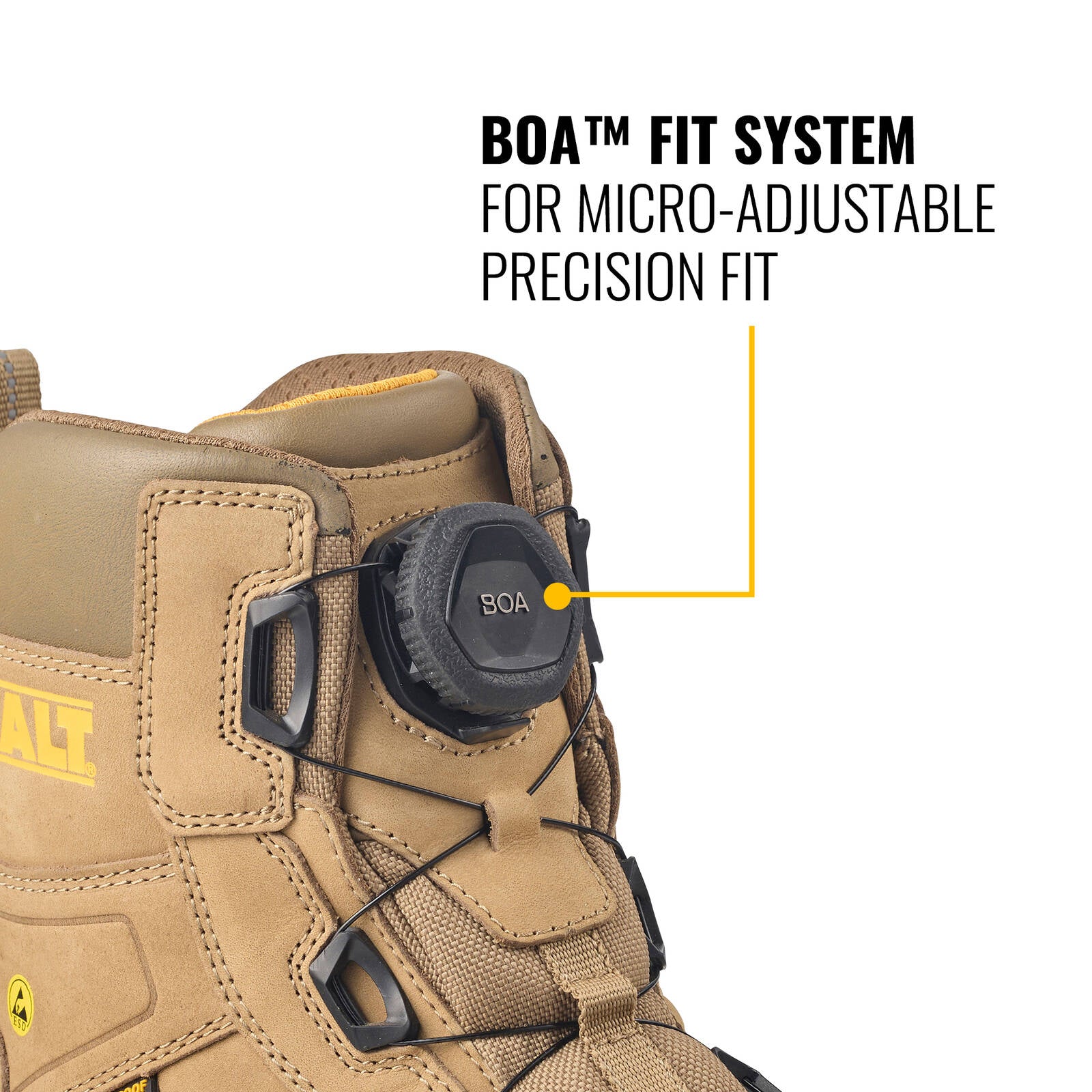 DeWALT Stone Lander BOA Composite Toe Safety Work Boot Size 10 - Water Resistant Nubuck, SRC