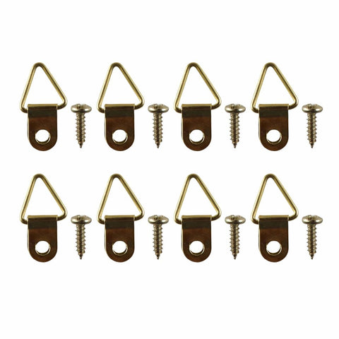Everhang Picture Hanging D-Ring - 21mm x 12mm - Brass Plated - 8 Pack - SuperSaverAU - view 1