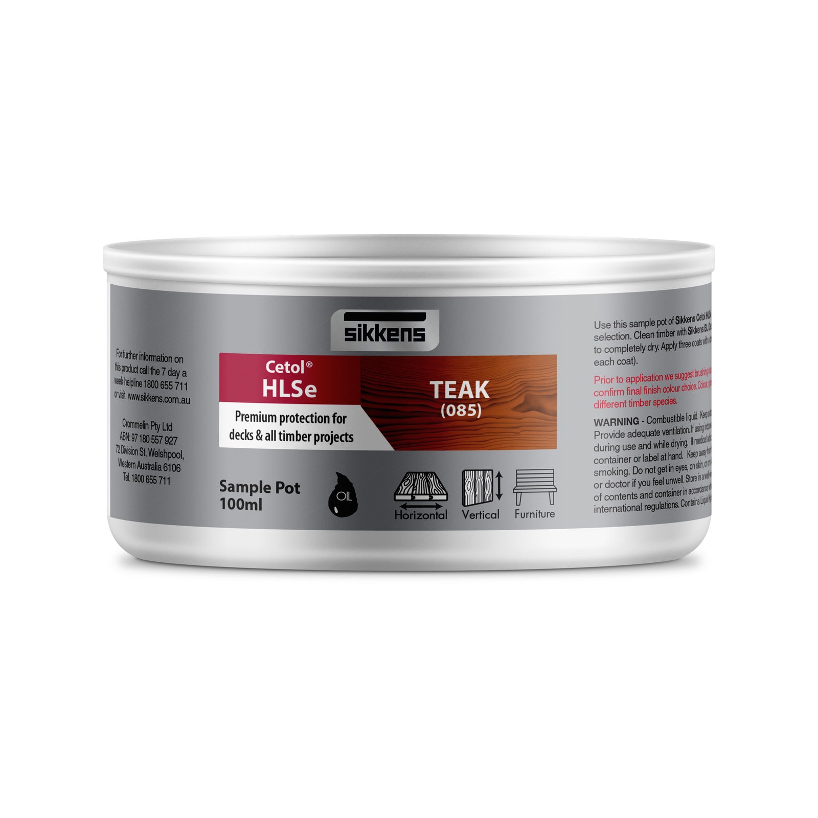 Sikkens 100ml Teak Cetol HLSe Timber Finish Oil Based