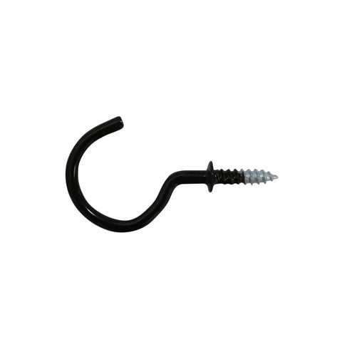Everhang 21mm Black Powder Coated Steel Cup Hook 10 Pack