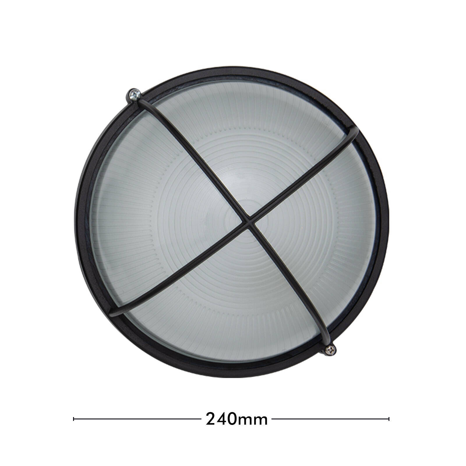 Arlec Large Kent Aluminium Bunker Light E27 60W 240V Outdoor Hardwired ABL368BK