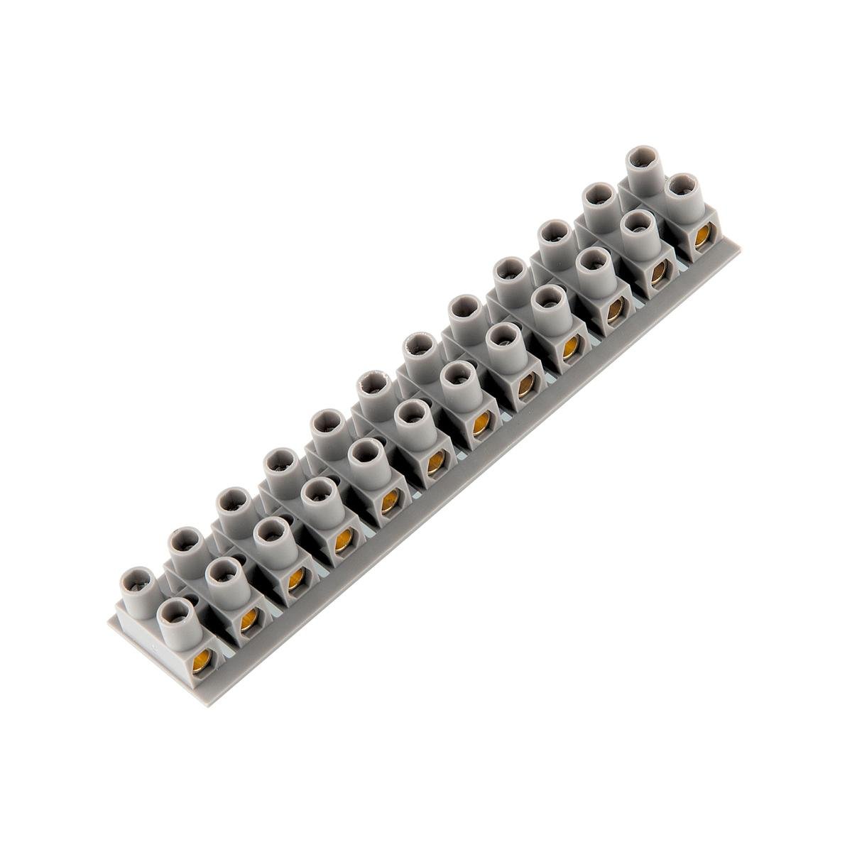 Deta 20A 12-Way Terminal Connector Strip, Grey Polypropylene Indoor 6086B