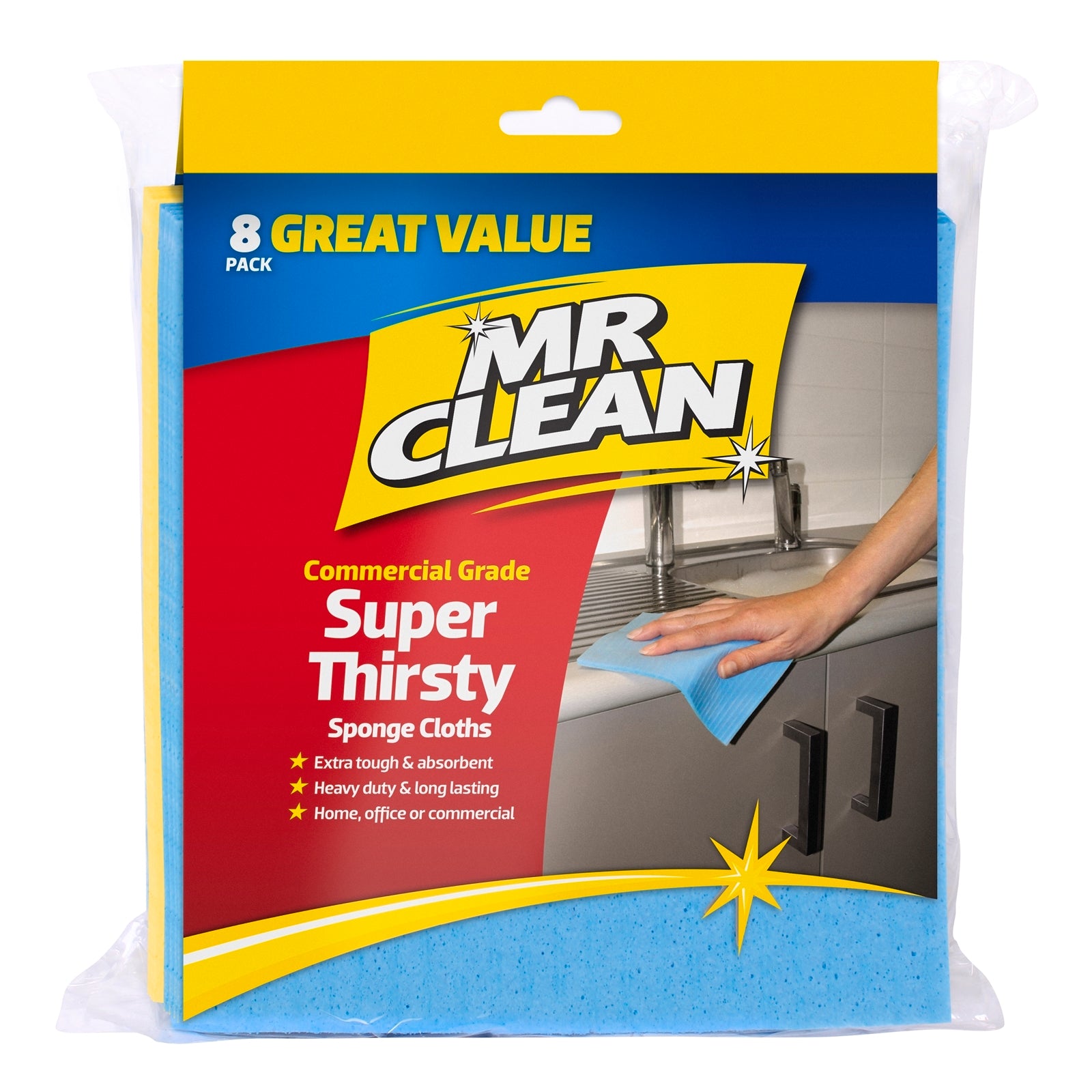 Mr Clean Super Soaks Cellulose Cleaning Cloth 8 Pack