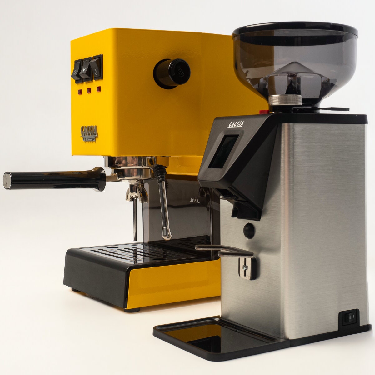 Gaggia Classic E24 Coffee Machine and MDF55 Grinder Bundle - Yellow - Flat Burr Grinder - DMGNCEVOYELBUN