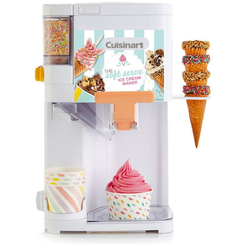 Cuisinart The Soft Serve Ice Cream Maker - 1.5L Freezer Bowl - Three Topping Dispensers - White - ICE-48XA