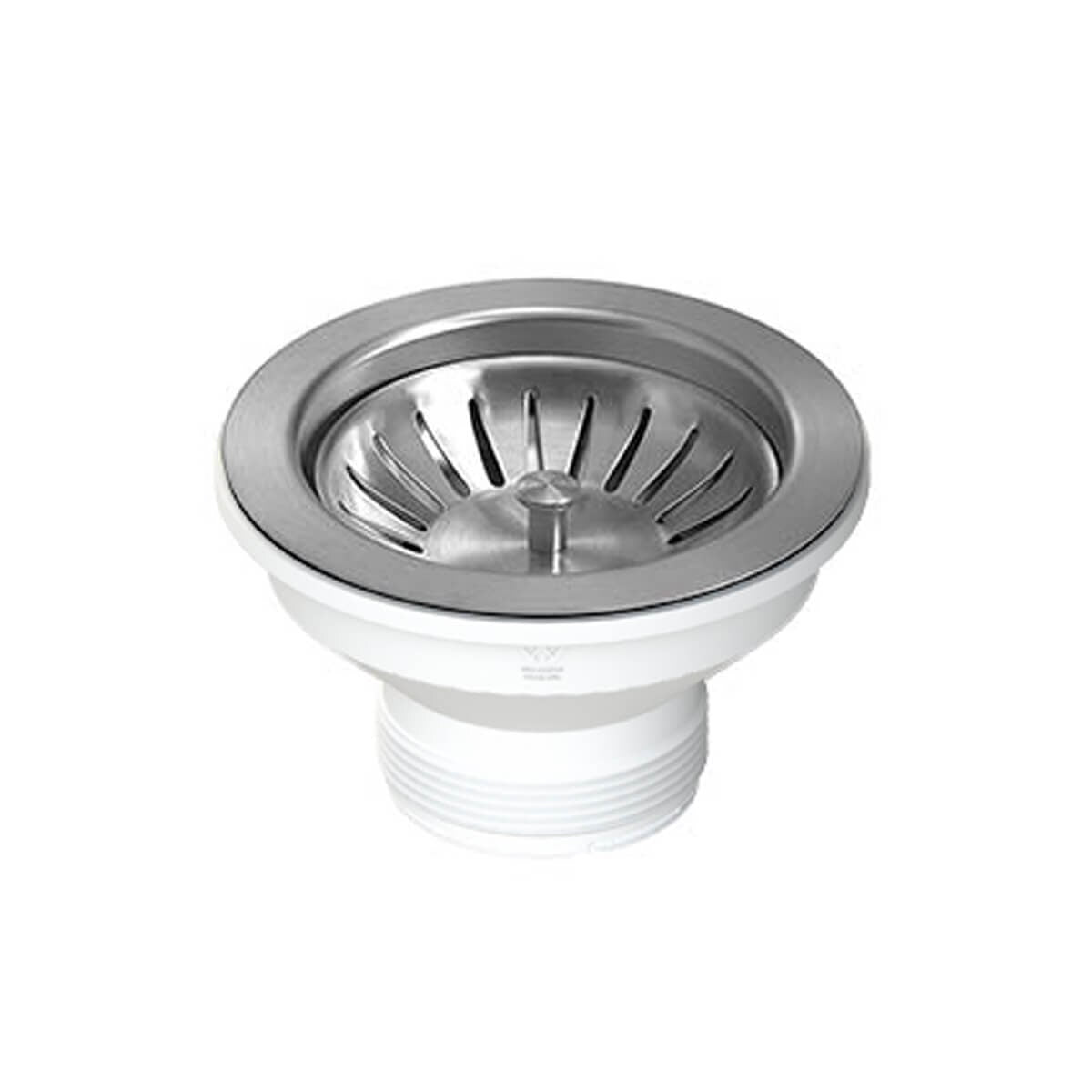 Turner Hastings Basket Waste - Extended 70mm Thread, Silver PVD Finish, Stainless Steel Top - 90BW-BN