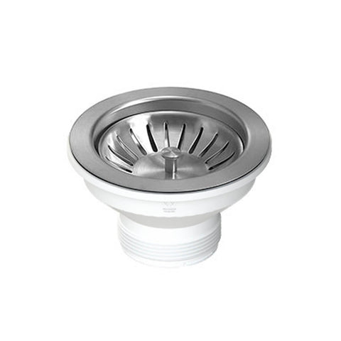 Turner Hastings Basket Waste - Extended 70mm Thread, Silver PVD Finish, Stainless Steel Top - 90BW-BN