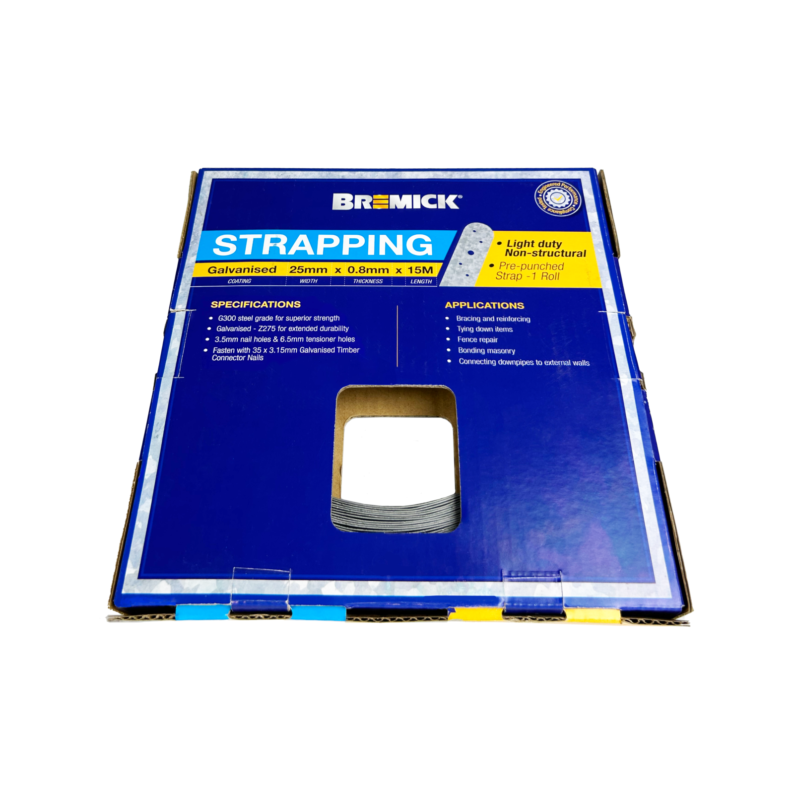 Bremick 25mm x 0.8mm x 15m Galvanised Strapping