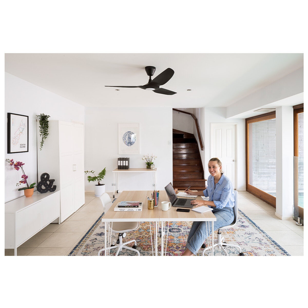 Big Ass Fans Haiku L 52 Inch Ceiling Fan - Black, 7 Speeds, 1291mm Drop Tube - HAIKUL-BL-52-1291MM