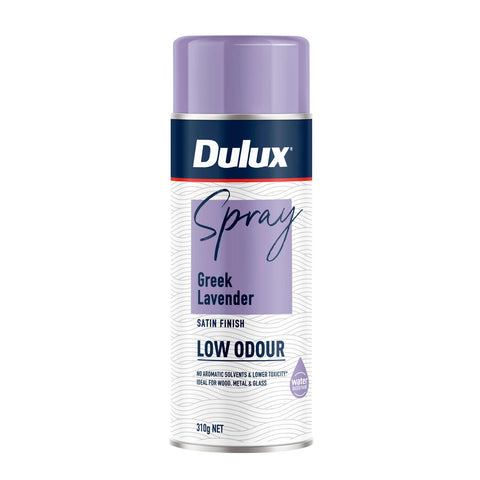 Dulux 310g Greek Lavender Satin Low Odour Spray Paint, Fast Recoat