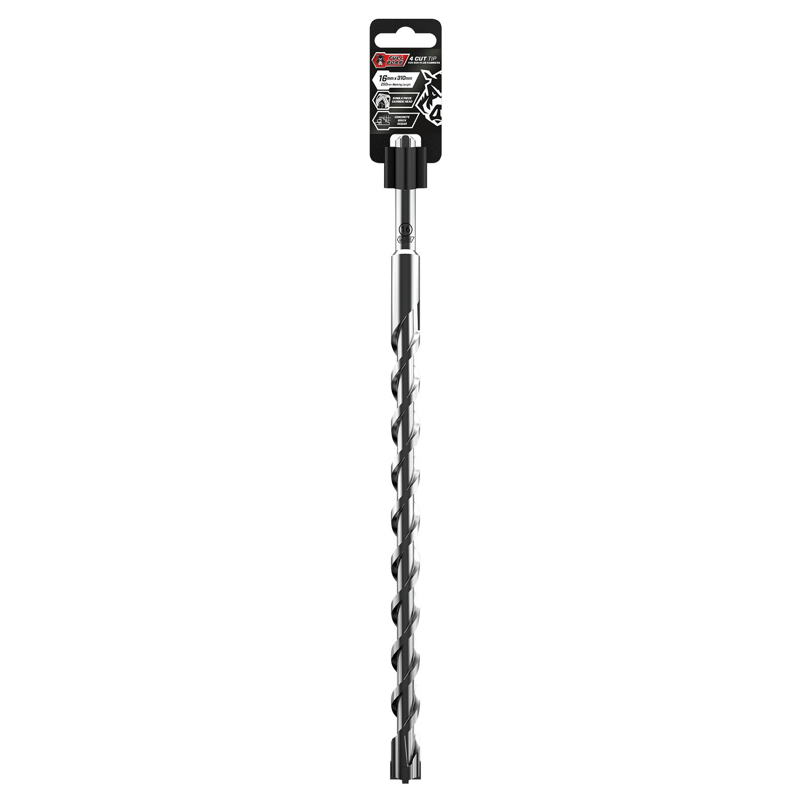 Full Boar 16 x 310mm 4 Cut SDS-Plus Masonry Drill Bit