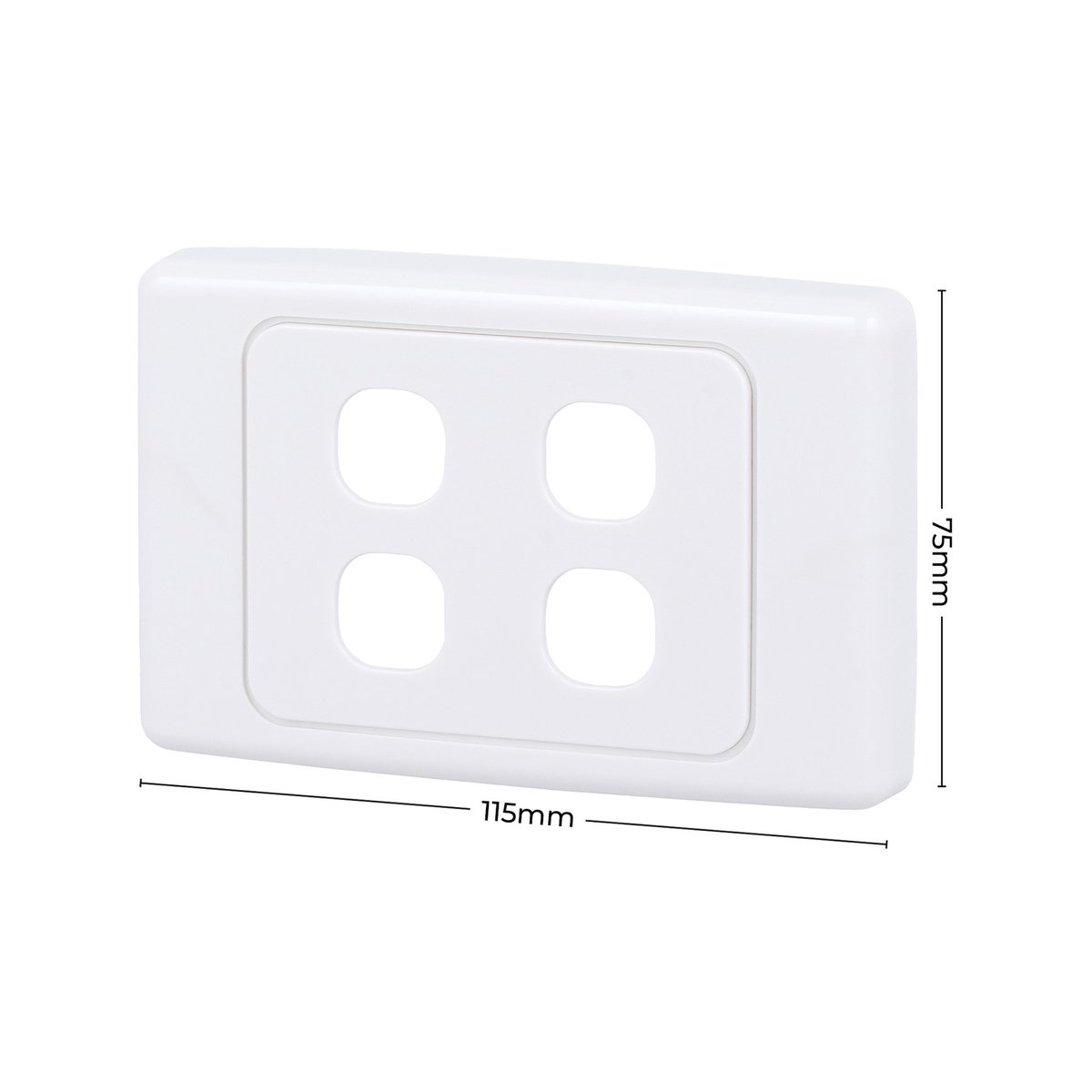 DETA 4 Aperture Grid Plate, White Plastic, 75mm x 115mm, Indoor