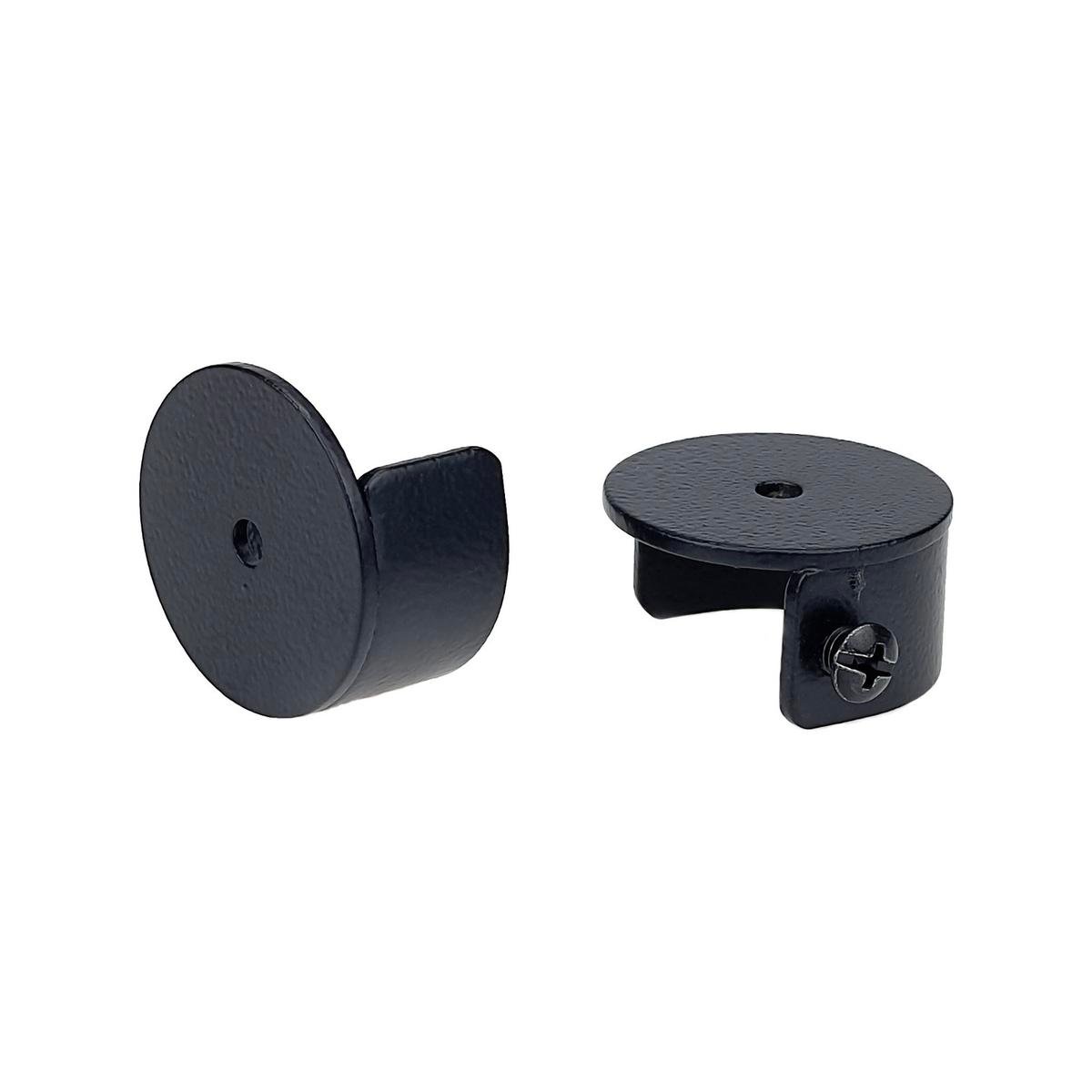Pillar 16mm Black Curtain Rod Stirrup Bracket 2 Pack - Supports 16mm Rods - Secure Installation - SuperSaverAU - view 1