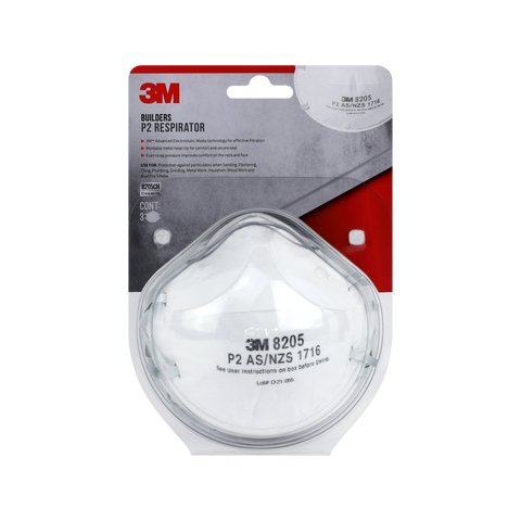 3M Builders P2 Respirator - 3 Pack - Lightweight - Dust Protection - SuperSaverAU - view 1