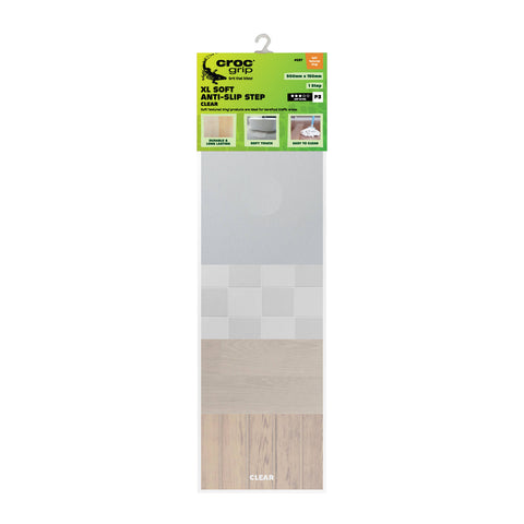 Croc Grip 500mm x 150mm Clear XL Soft Textured Step - Vinyl