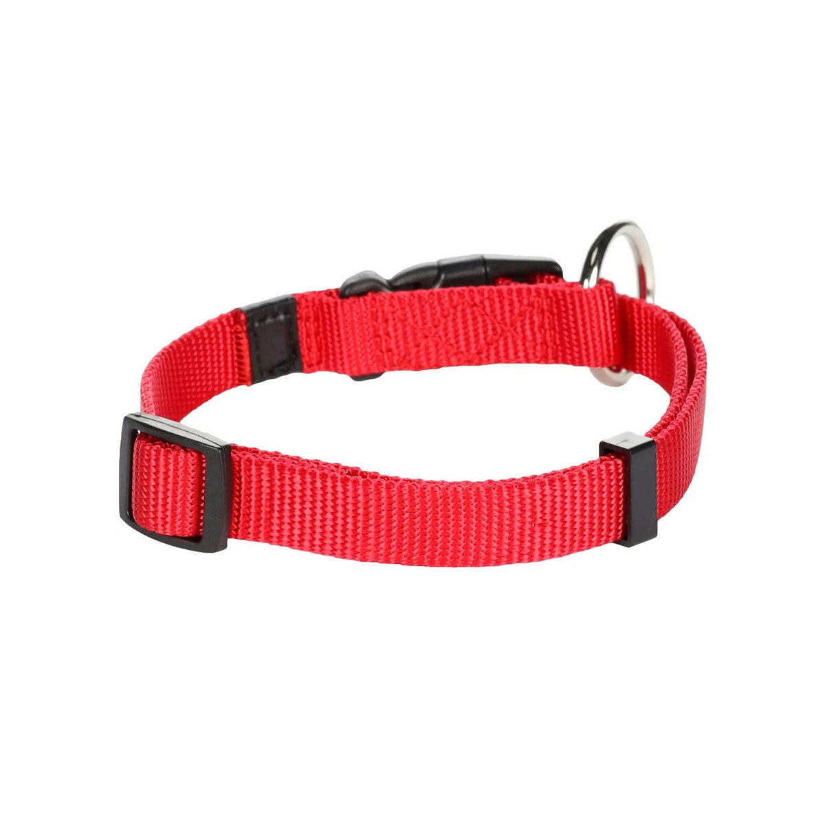Flamingo Ziggi Small Red Dog Collar, 30-45cm, Nylon, Quick Release Buckle