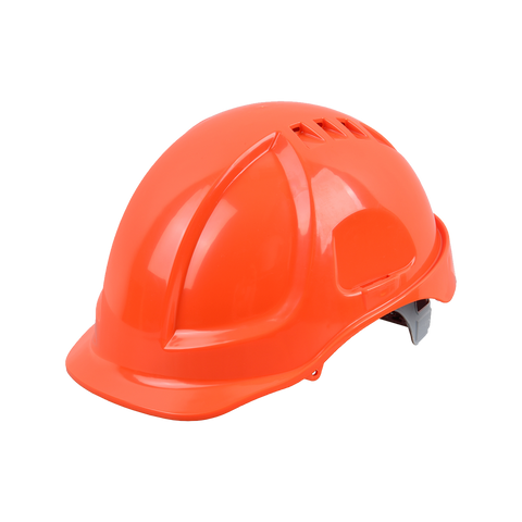 Citeco Orange Vented Safety Helmet - Durable ABS - 190mm x 260mm x 140mm - Comfortable Fit - SuperSaverAU - view 1