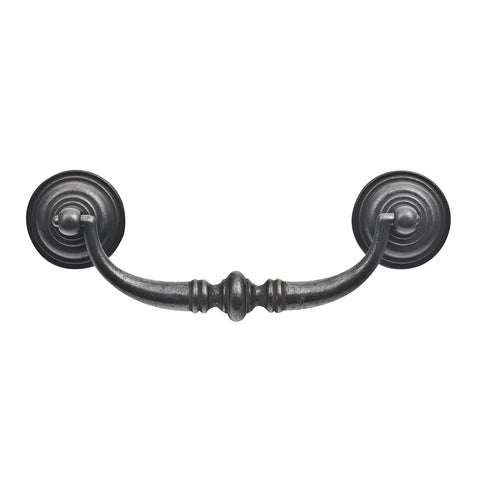 Prestige 108mm Black Cast Iron Pull Handle, Traditional Drawer & Cupboard Handle