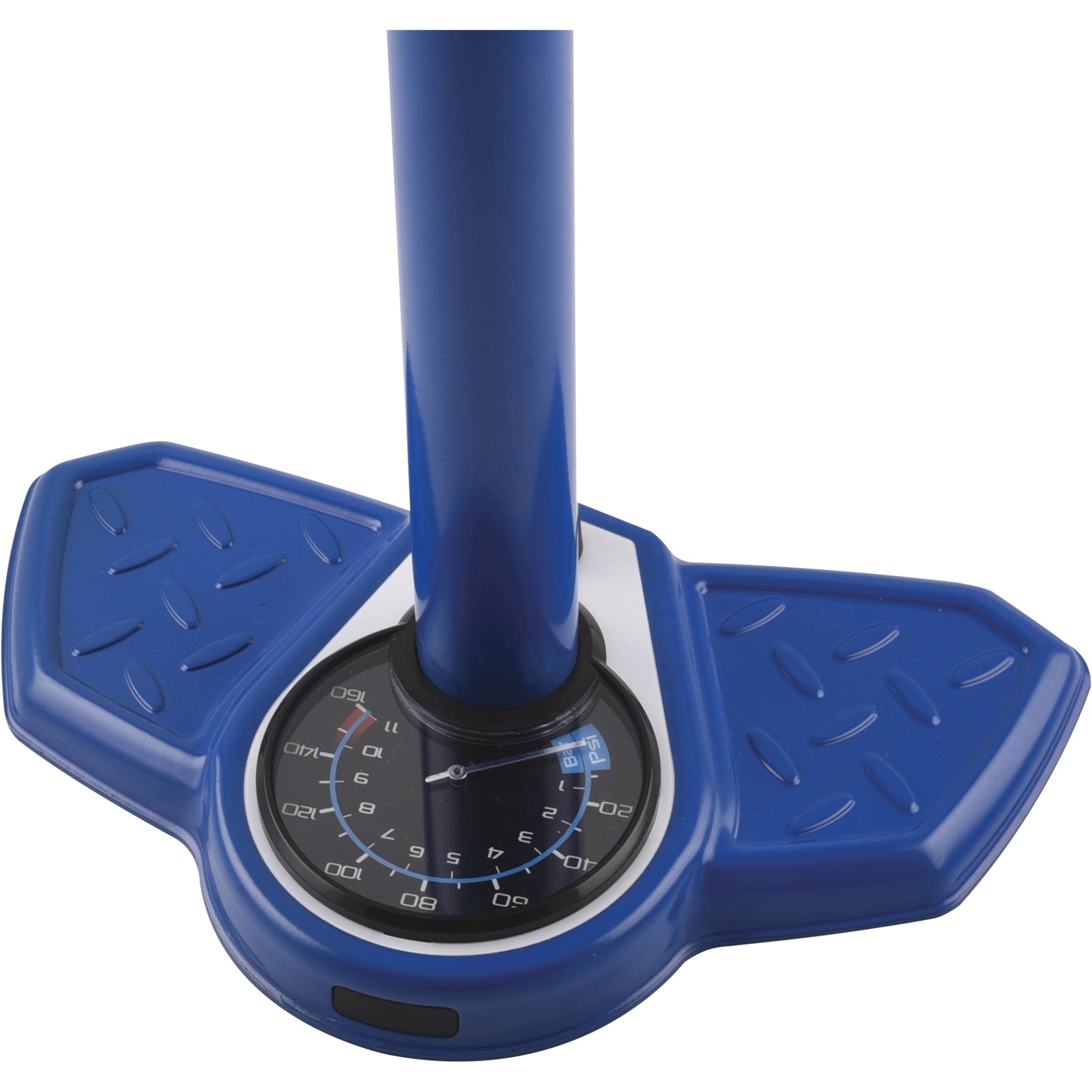 Kincrome Floor Hand Pump, 160PSI, Alloy Barrel, Presta/Schrader, Blue